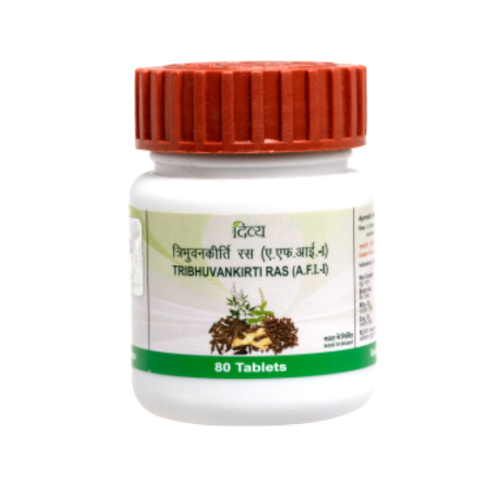 Трибхуван кирти рас (TRIBHUVANKIRTI RAS) - от простуды и лихорадки / 80 табл, PATANJALI